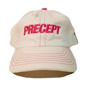 Precept Golf Cap Baseball Hat White and Pink Adjustable Strapback Ladies Cap